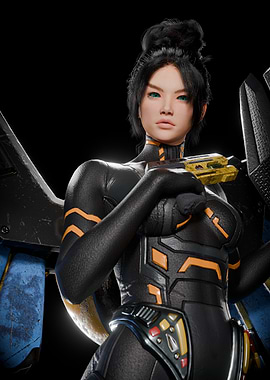 Cyberpunk Woman with Futuristic Weapon