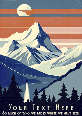 Vintage Mountain Landscape Poster