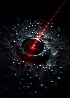 Abstract Digital Eye with Red Laser