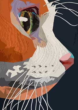 Abstract Cat Portrait