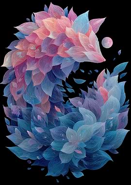 Yin Yang Floral Fox