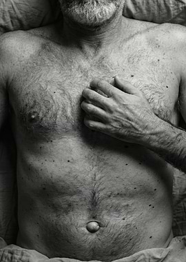 Man Hand On Hairy Chest