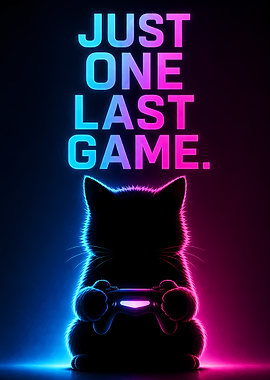 Cat Gamer Neon Lights