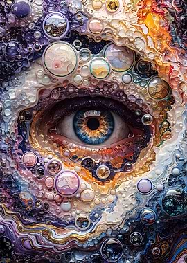 Surreal Eye with Cosmic Bubbles