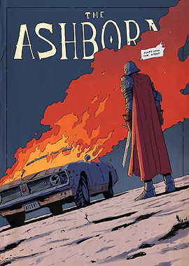 Knight Watches Burning Car