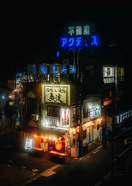 Japanese Street at Night