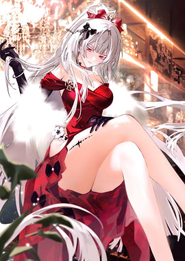 Elegant Woman in Red Dress