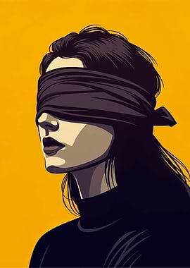 Blindfolded Woman in Black