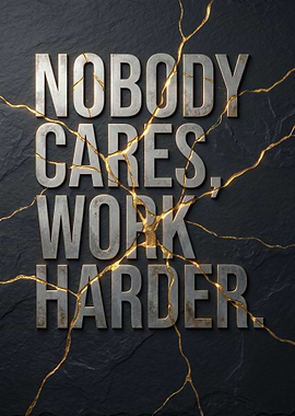 Nobody Cares Work Harder Motivational Text