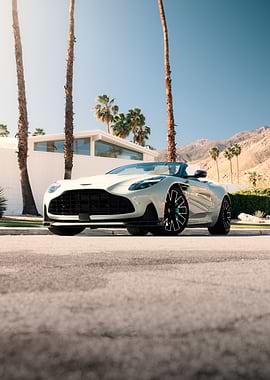White Aston Martin Convertible in Palm Springs