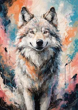 Abstract Wolf Portrait