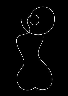 Minimalist Line Art of a Woman's Silhouette