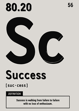 Success Element Poster, 80/20 Rule Motivation Art, Periodic Table Style Wall Print