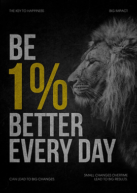 Lion Be 1% Better Every Day Poster