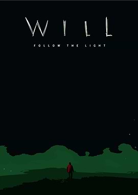 Will Follows The Light in Dark Landscape
