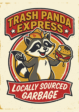 Trash Panda Express Raccoon with Burger
