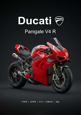 Ducati Panigale V4 R Motorcycle poster