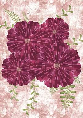 Floral Arrangement with Pink Background