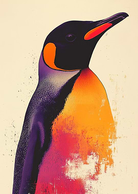 Vibrant Penguin Portrait
