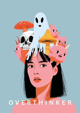 Overthinker with Monsters and Skulls
