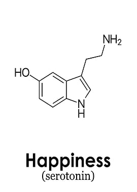 Serotonin Molecule - Happiness