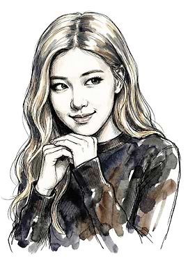 Watercolor Portrait of a Woman