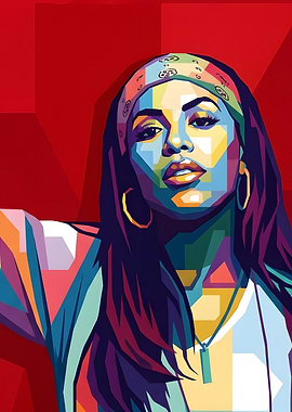 Pop Art Portrait of Aaliyah