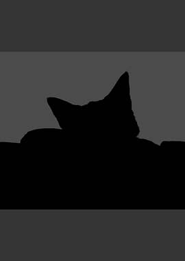 Silhouette of a cat's head