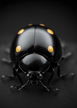 Black Ladybug with Yellow Spots