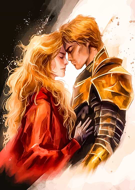 Couple in Armor and Red Cloak