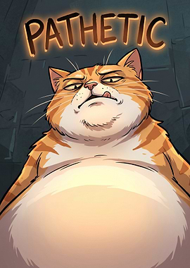 Fat Cat with Pathetic Text