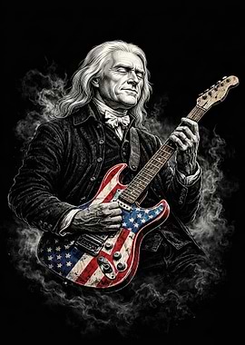 Thomas Jefferson Playing Electric Guitar