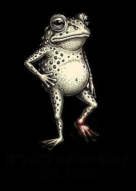 Toad with injured foot and text