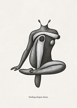 Abstract figure in meditative pose