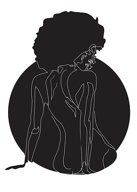 Silhouette of Woman with Afro