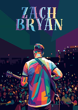 Zach Bryan Concert Pop Art