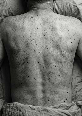 Hairy Back Of Older Man