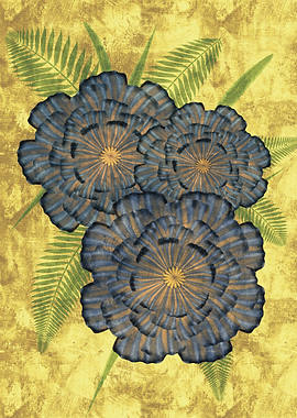 Blue and Orange Floral Arrangement