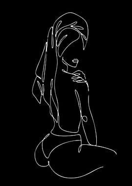 Minimalist Line Art of a Woman