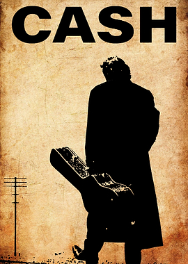 Johnny Cash Silhouette Poster