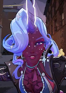 Cosmic Unicorn Woman Portrait