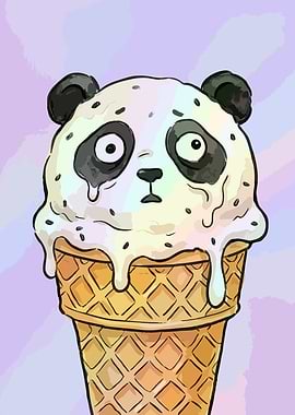 Panda Ice Cream - Melting Scoop Funny Food