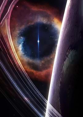 Cosmic Nebula and Planet