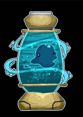 Cute Slime Creature in a Jar