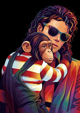 Michael Jackson and Bubbles Pop Art