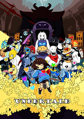 Undertale Characters in a Field of Flowers