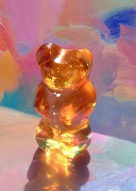 Gummy Bear with Colorful Background