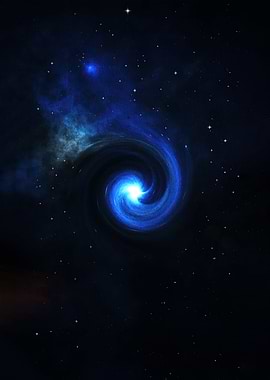 Swirling Blue Nebula in Space