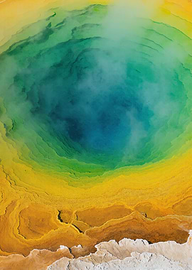 Aerial View of a Geothermal Pool