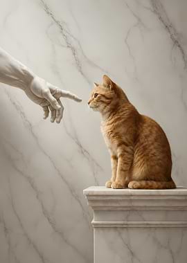 Creation of Adam with Cat